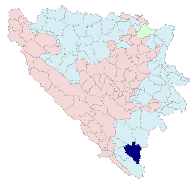 Положај општине Билећа у Босни и Херцеговини